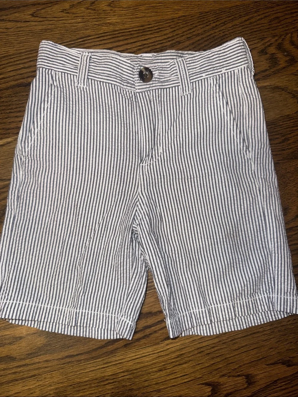 Gymboree Navy and White Seersucker Flat Front Shorts